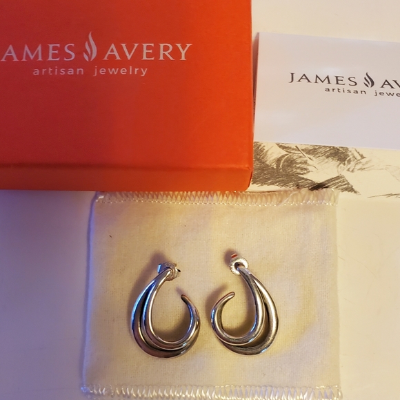 James Avery Retired Double Curl Ear Posts - Picture 3 of 7
